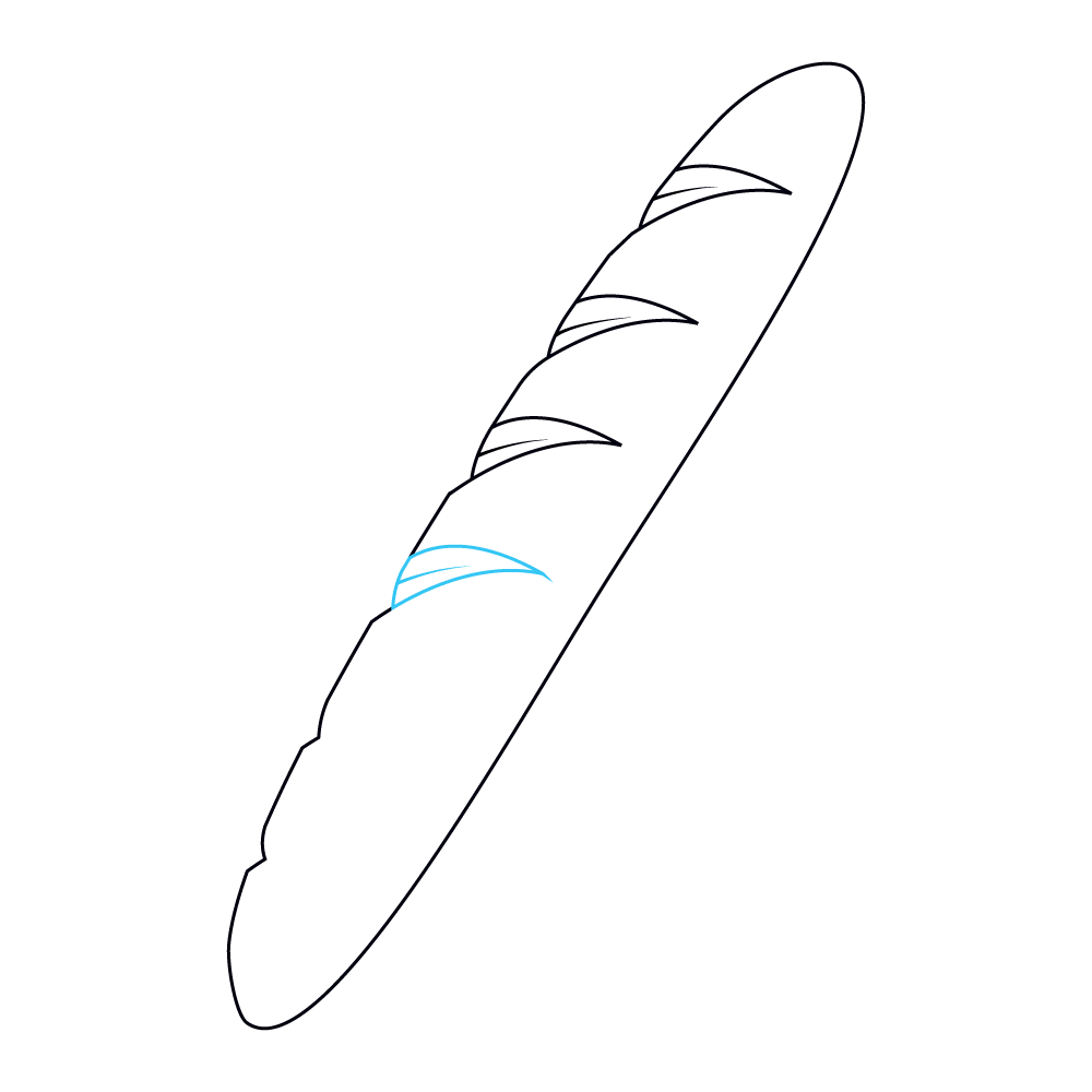 How to Draw A Baguette Step by Step Step  6