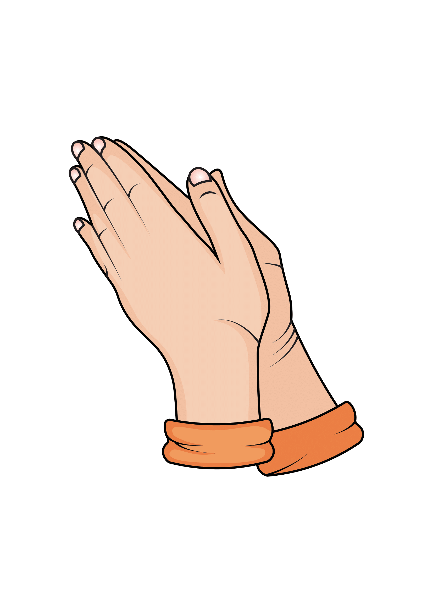 How to Draw Praying Hands Step by Step Printable