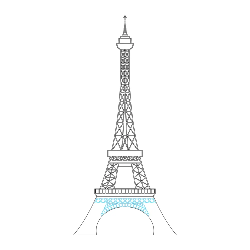 How to Draw The Eiffel Tower Step by Step Step  8