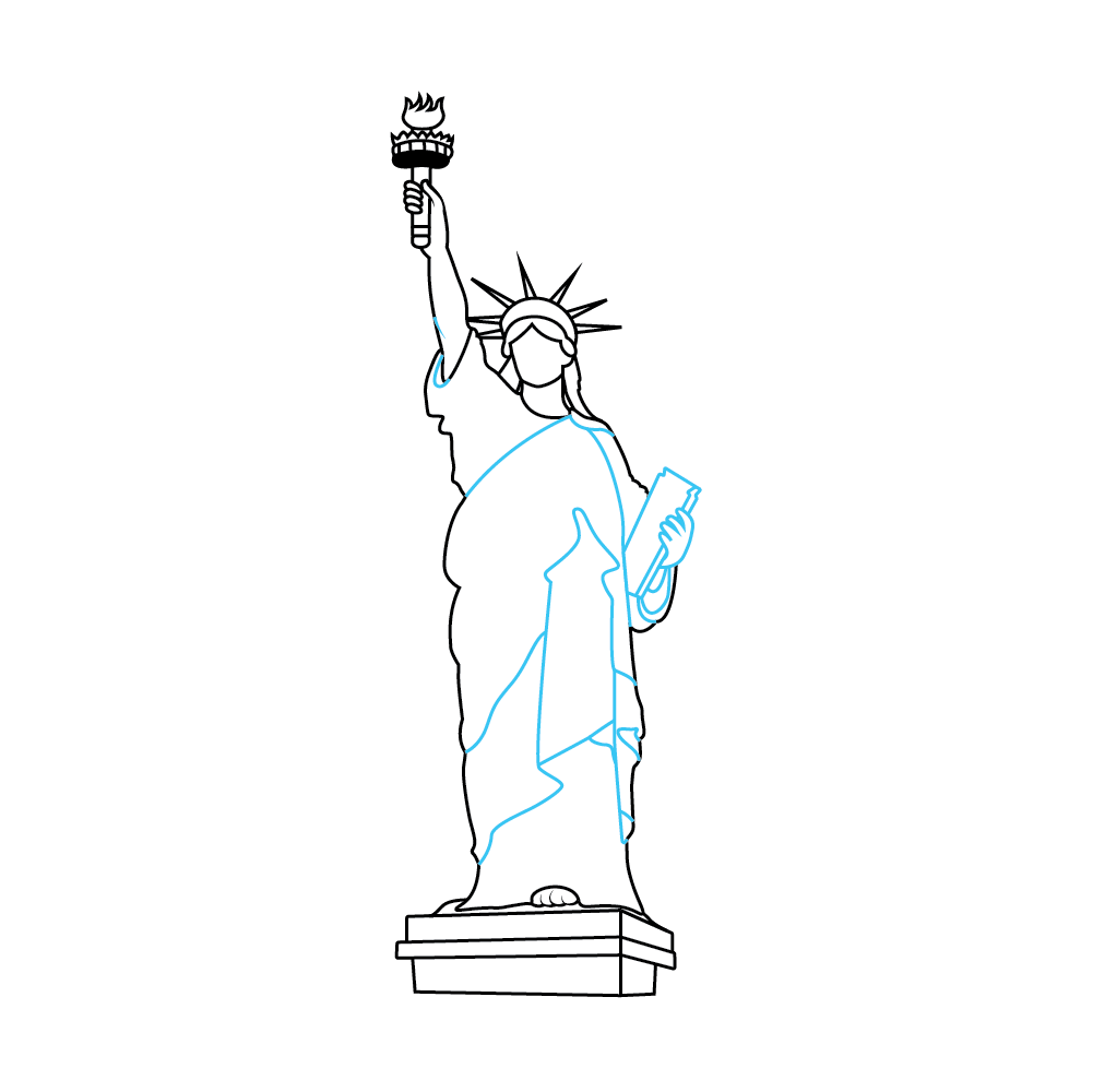 How to Draw The Statue Of Liberty Step by Step Step  6