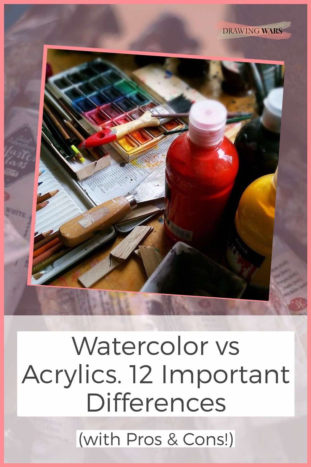 Watercolor vs Acrylics. 12 Important Differences (With Pros & Cons!) Thumbnail