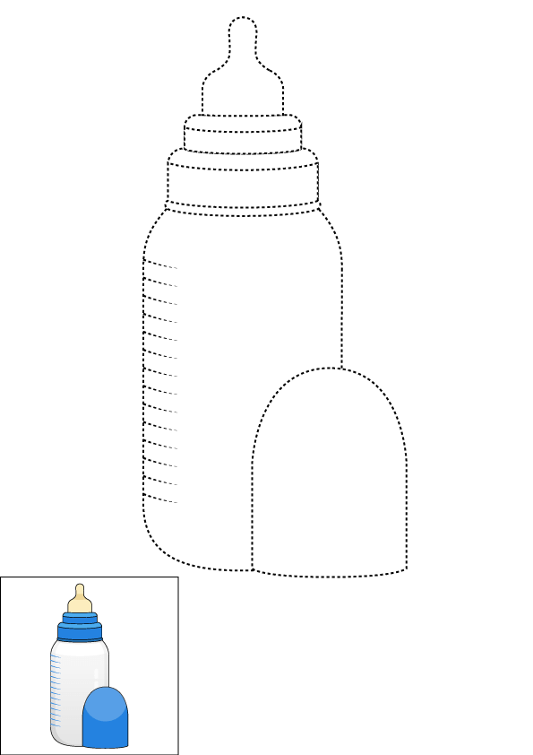 How to Draw A Baby Bottle Step by Step Printable Dotted