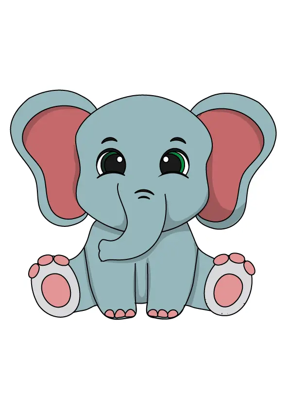 How to Draw A Baby Elephant Step by Step Printable