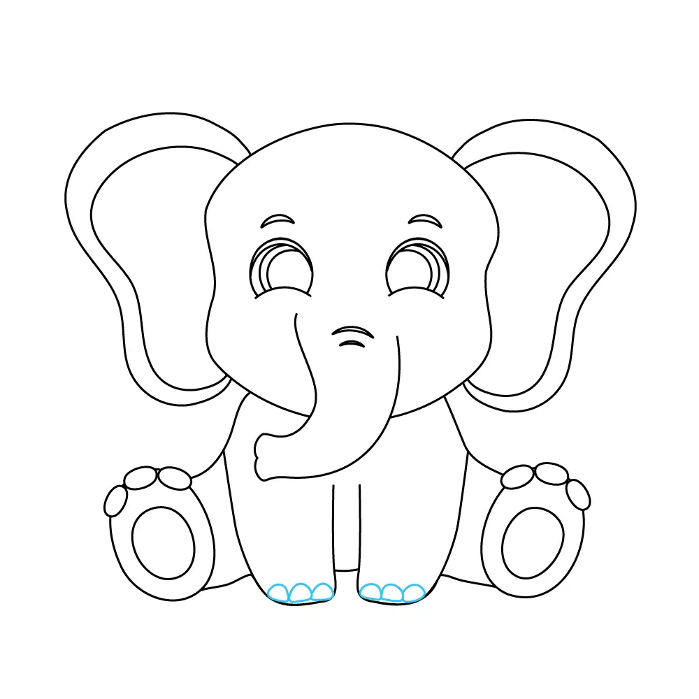 How to Draw A Baby Elephant Step by Step Step  10