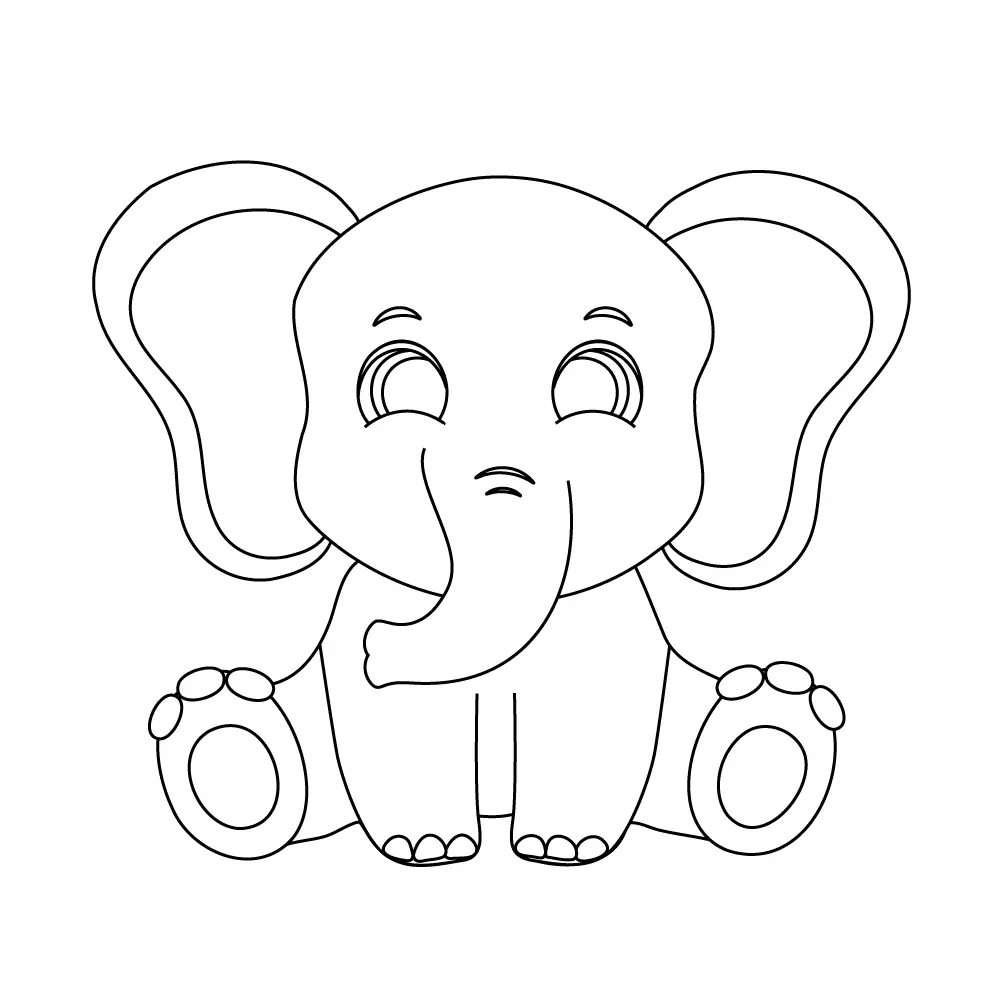 How to Draw A Baby Elephant Step by Step Step  11