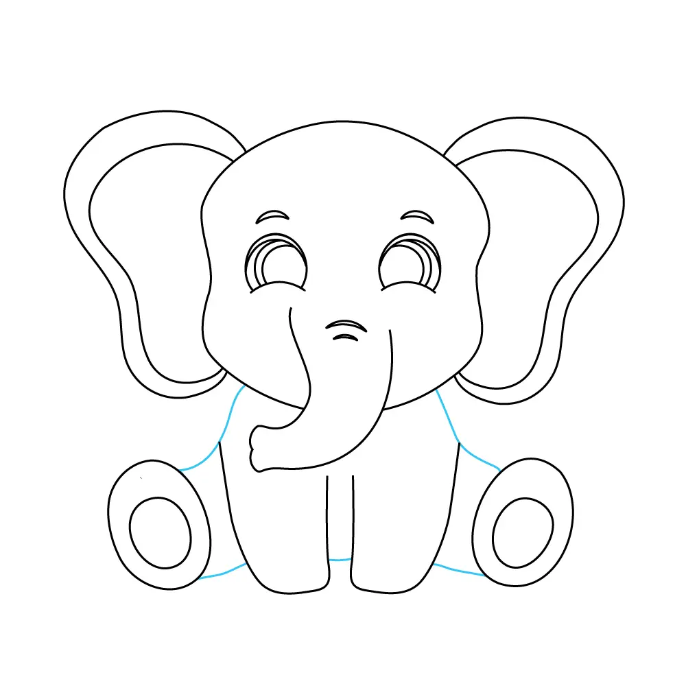 How to Draw A Baby Elephant Step by Step Step  8