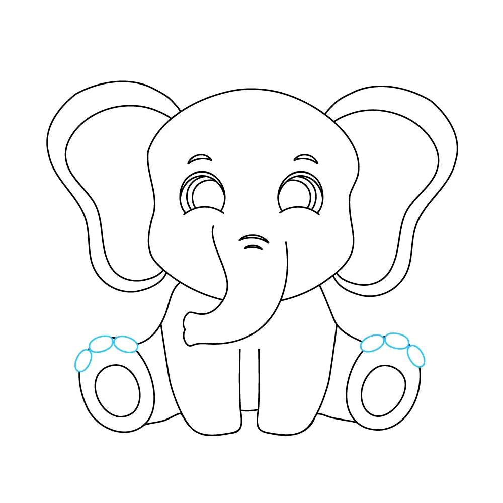 How to Draw A Baby Elephant Step by Step Step  9
