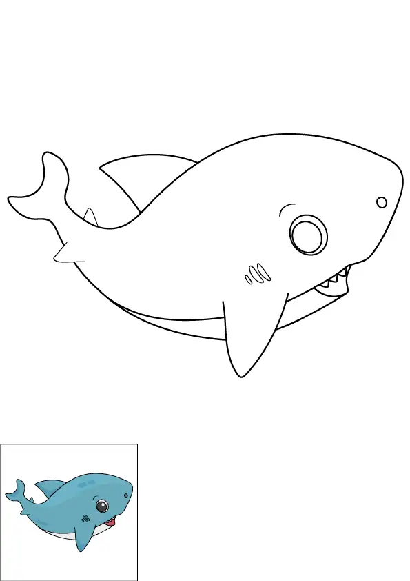 How to Draw A Baby Shark Step by Step Printable Color