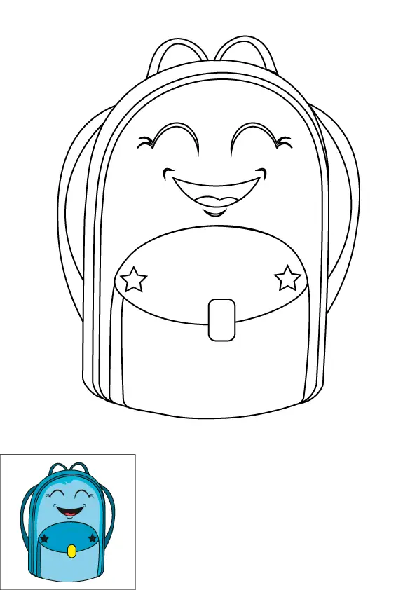 How to Draw A Backpack Step by Step Printable Color