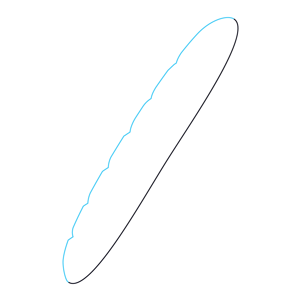 How to Draw A Baguette Step by Step Step  2
