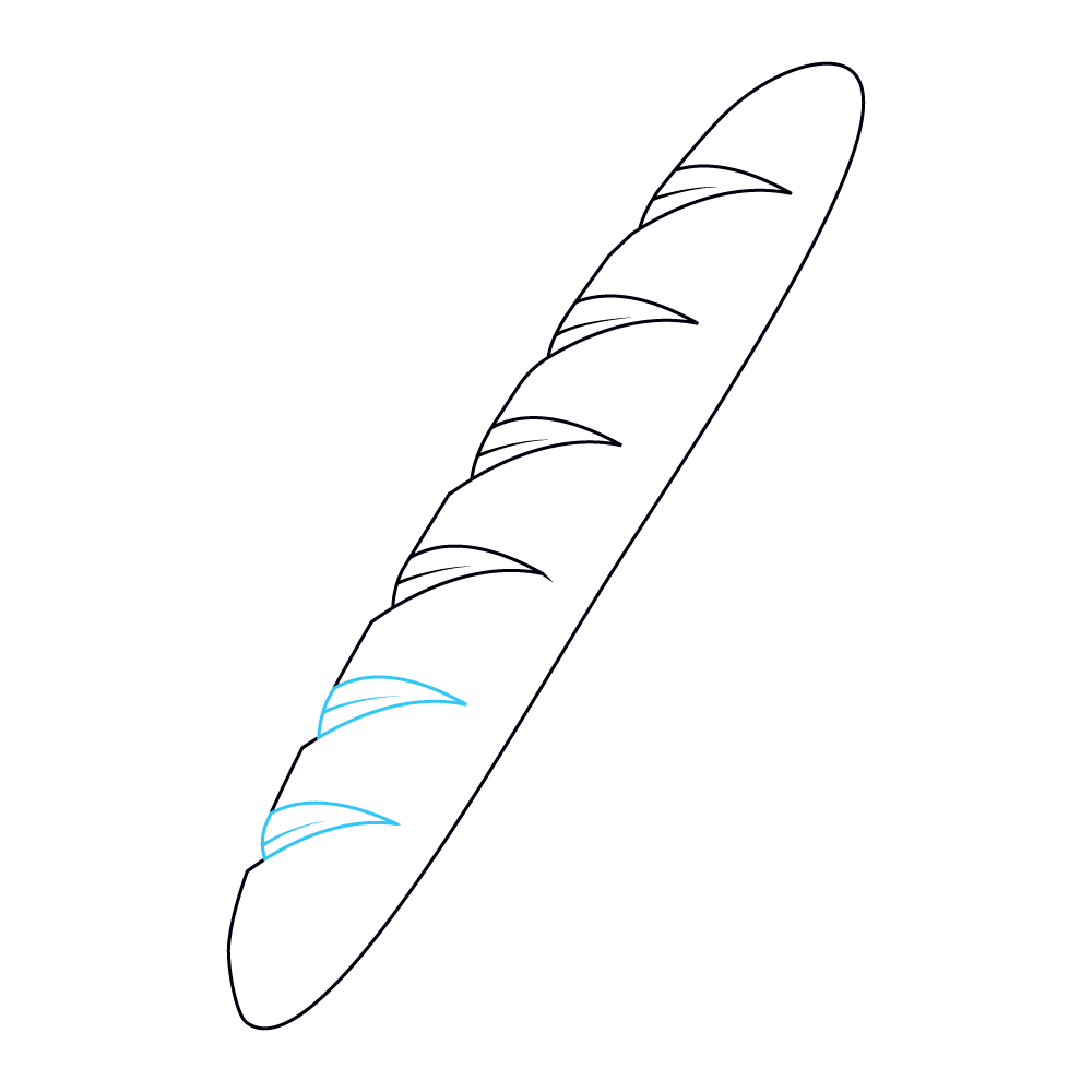 How to Draw A Baguette Step by Step Step  7