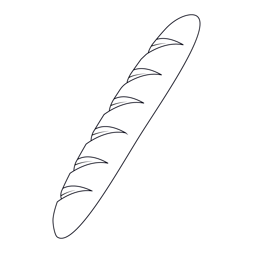 How to Draw A Baguette Step by Step Step  8