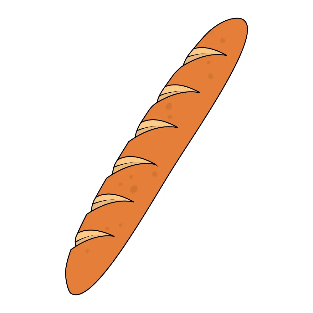 How to Draw A Baguette Step by Step Step  9