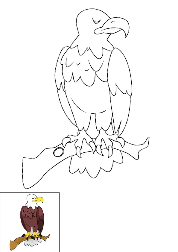 How to Draw A Bald Eagle Step by Step Printable Dotted