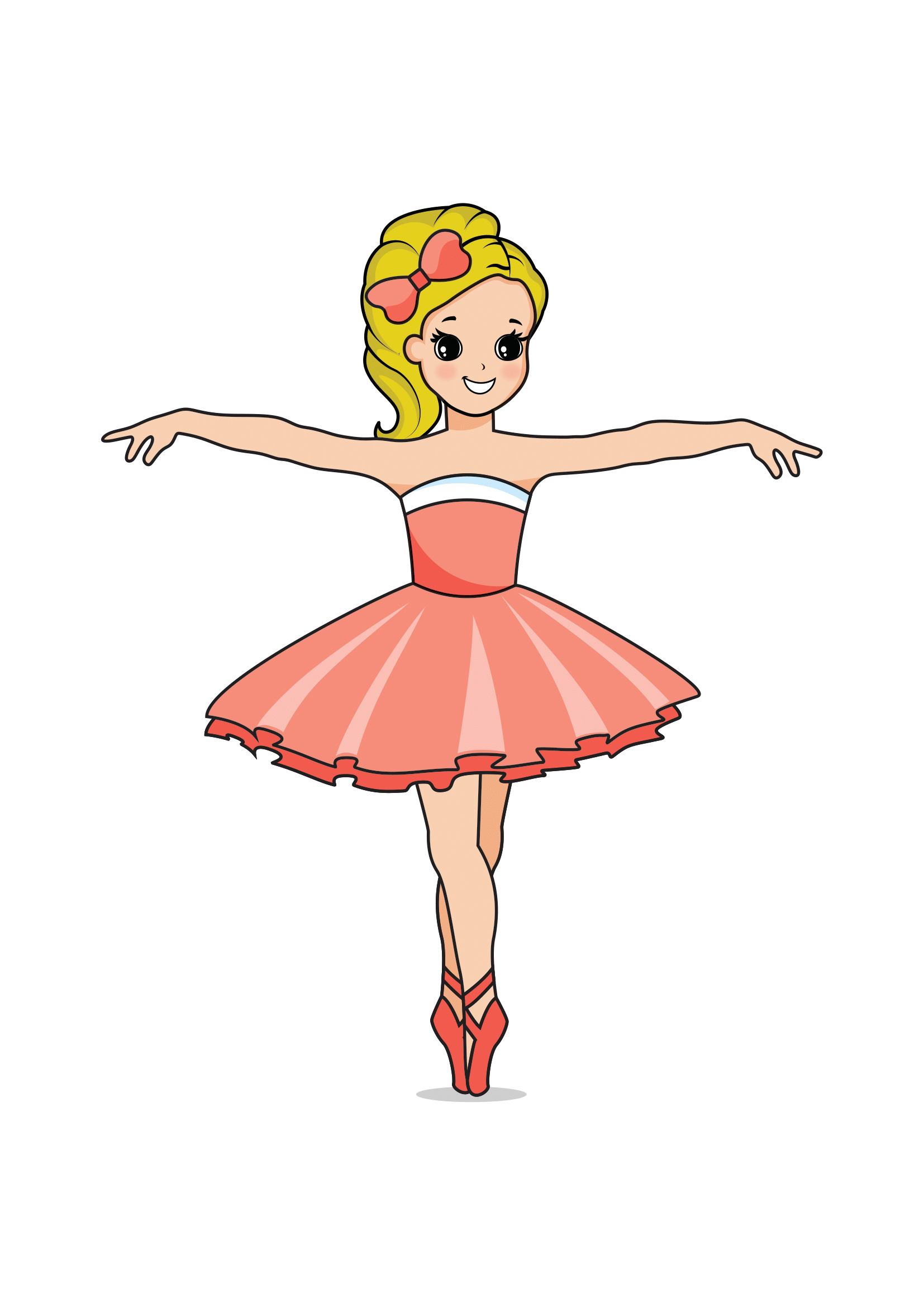 How To Draw A Ballerina Step By Step Printable