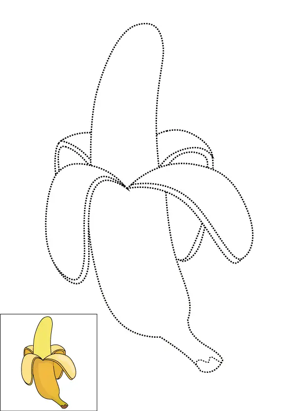 How to Draw A Banana Step by Step Printable Dotted