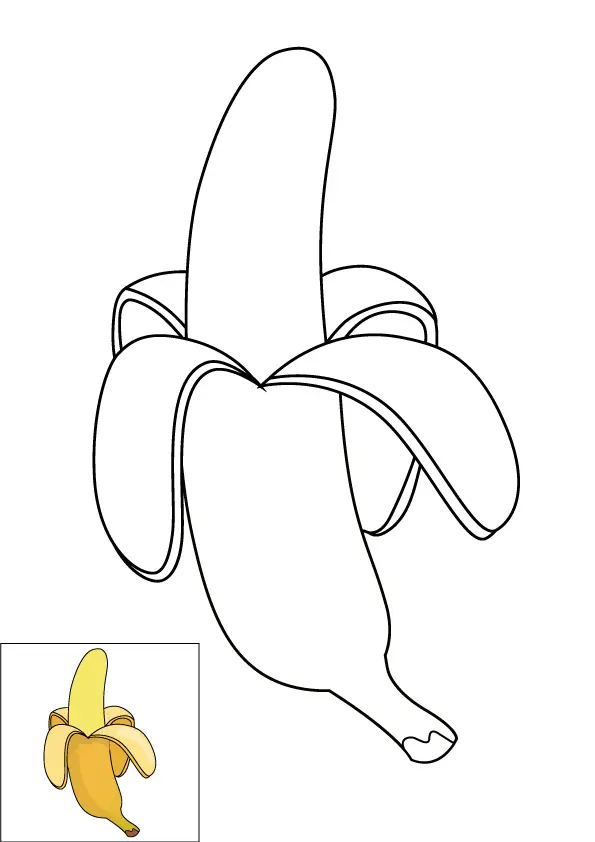 How to Draw A Banana Step by Step Printable Color