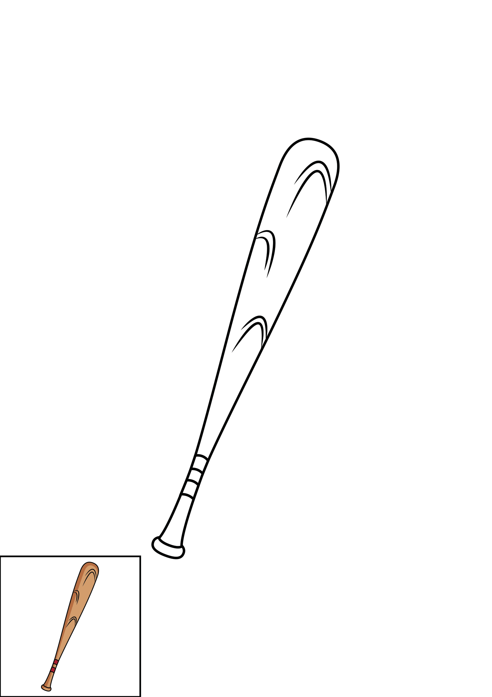 How to Draw A Baseball Bat Step by Step Printable Color