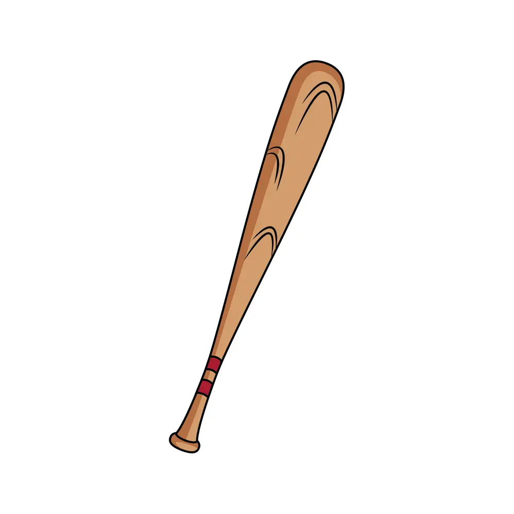 How to Draw A Baseball Bat Step by Step Step  8