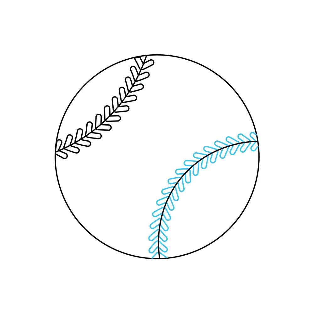 How to Draw A Baseball Step by Step Step  6