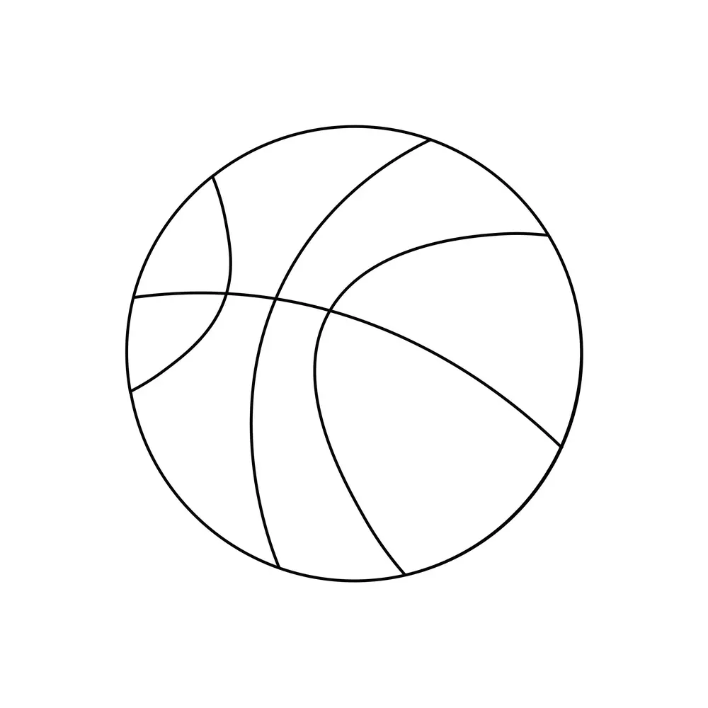 How to Draw A Basketball Step by Step Step  7