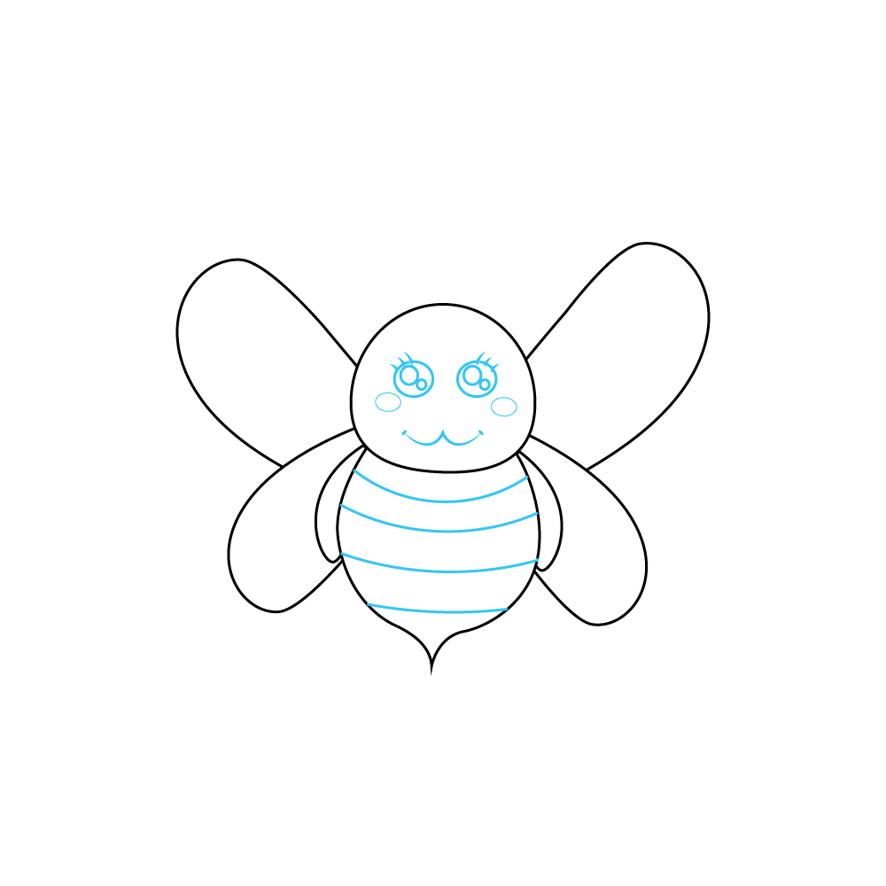 How to Draw A Bee Step by Step Step  8