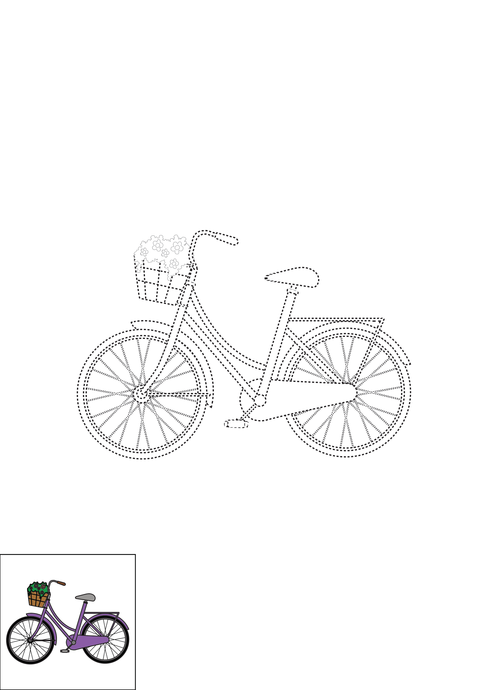 How to Draw A Bicycle Step by Step Printable Dotted