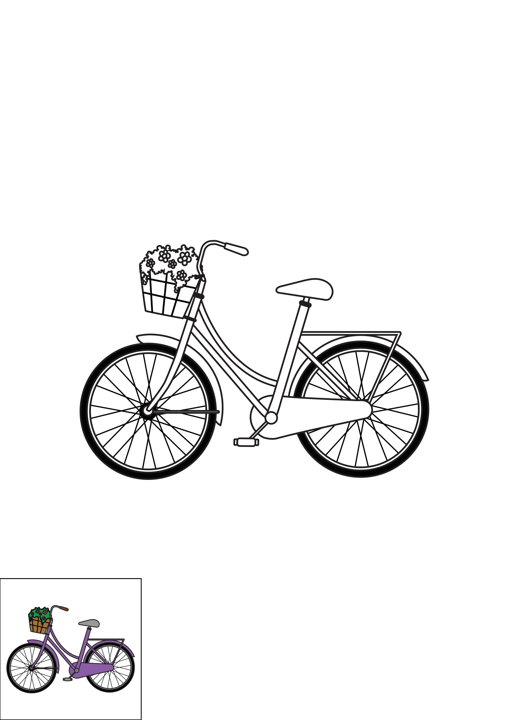 How to Draw A Bicycle Step by Step Printable Color