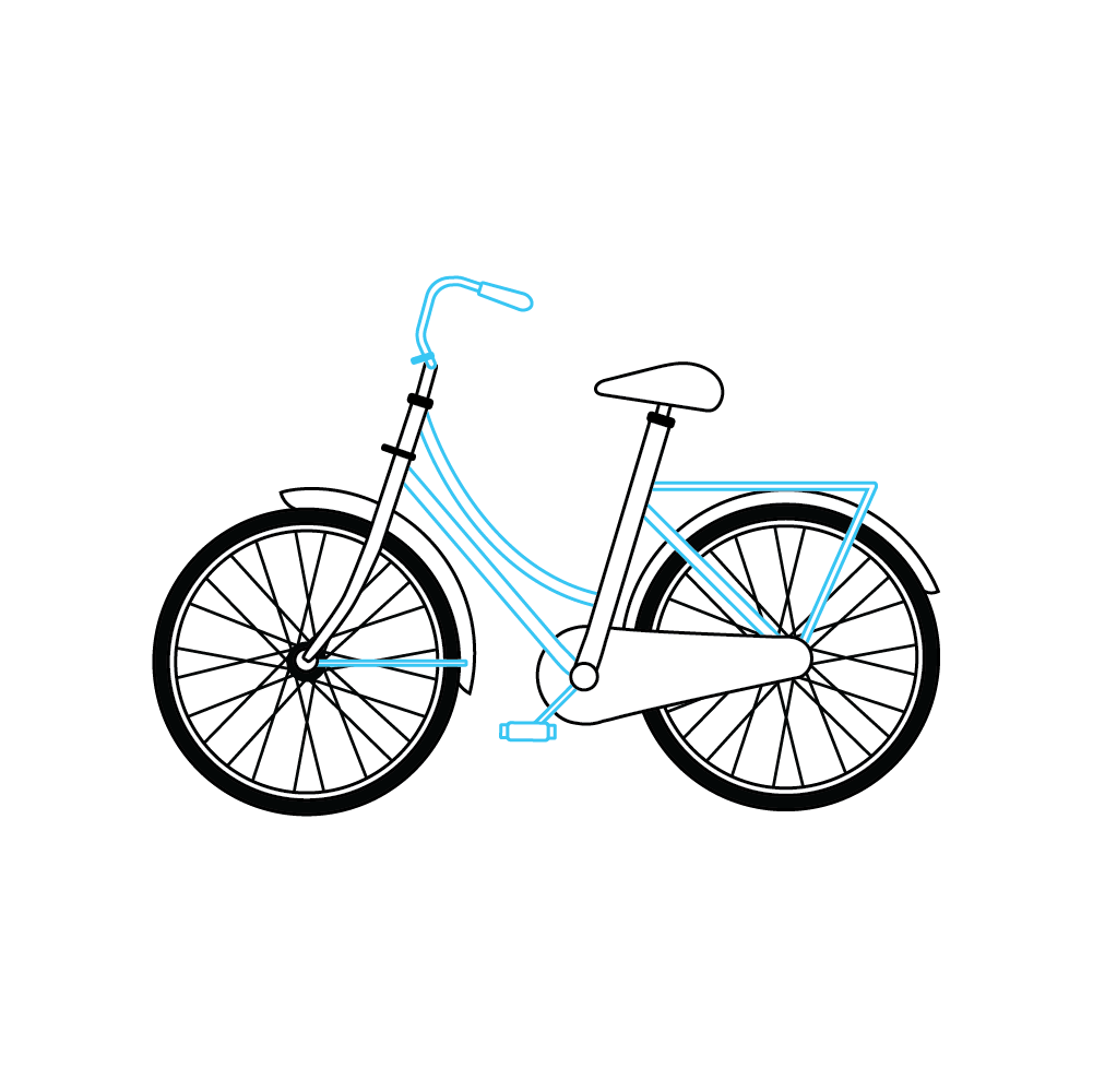 How to Draw A Bicycle Step by Step Step  6
