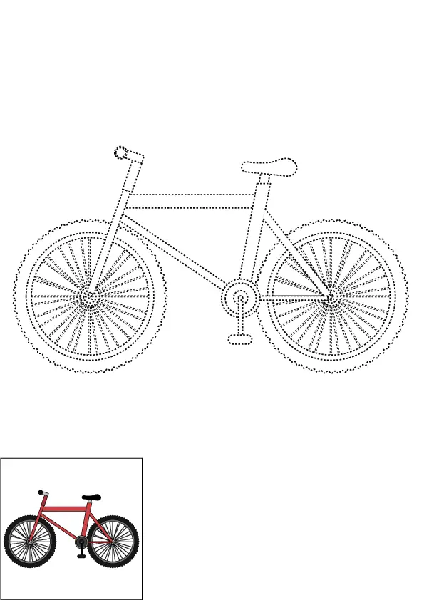 How to Draw A Bike Step by Step Printable Dotted