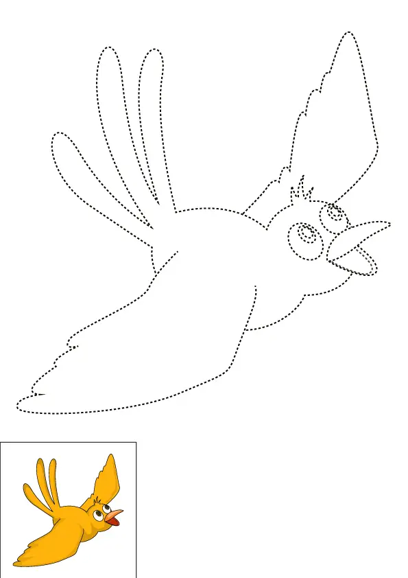 How to Draw A Bird Flying Step by Step Printable Dotted