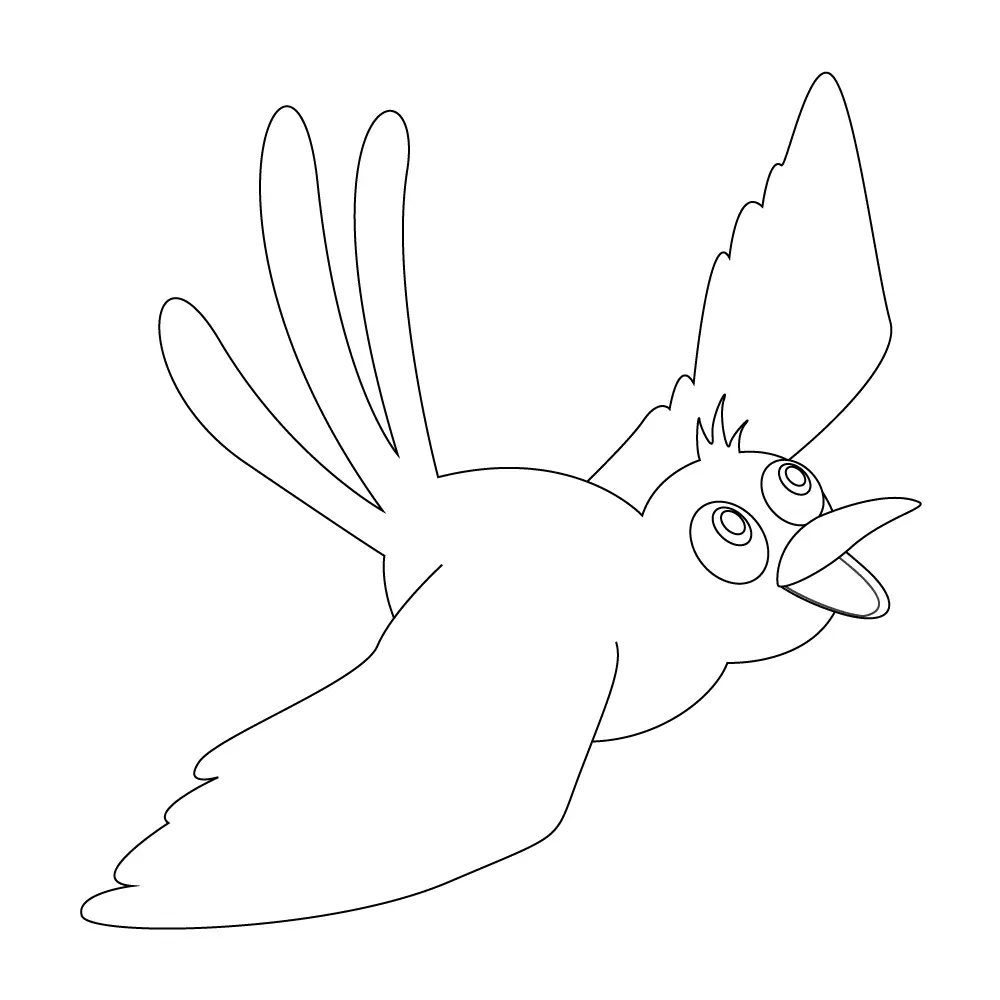 How to Draw A Bird Flying Step by Step Step  10