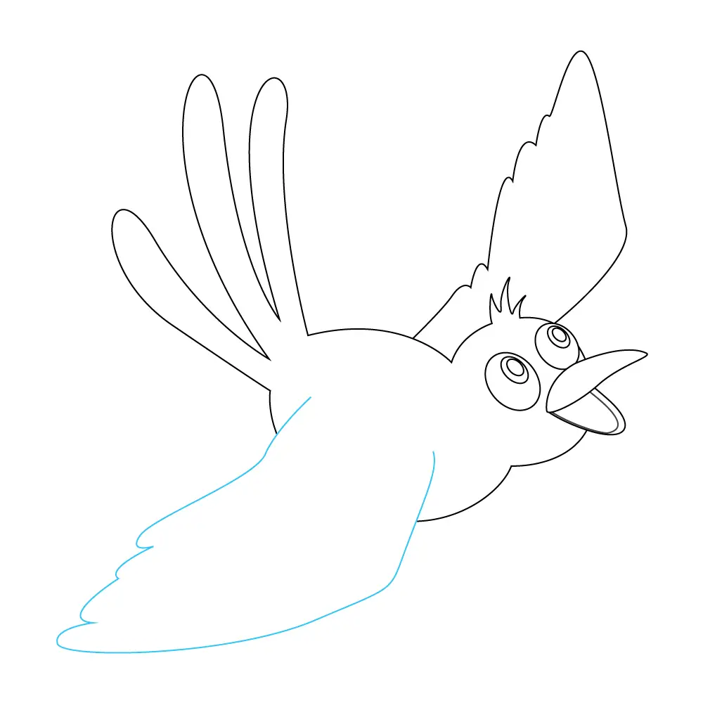 How to Draw A Bird Flying Step by Step Step  9