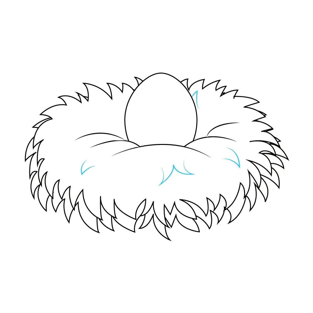 How to Draw A Bird Nest Step by Step Step  10