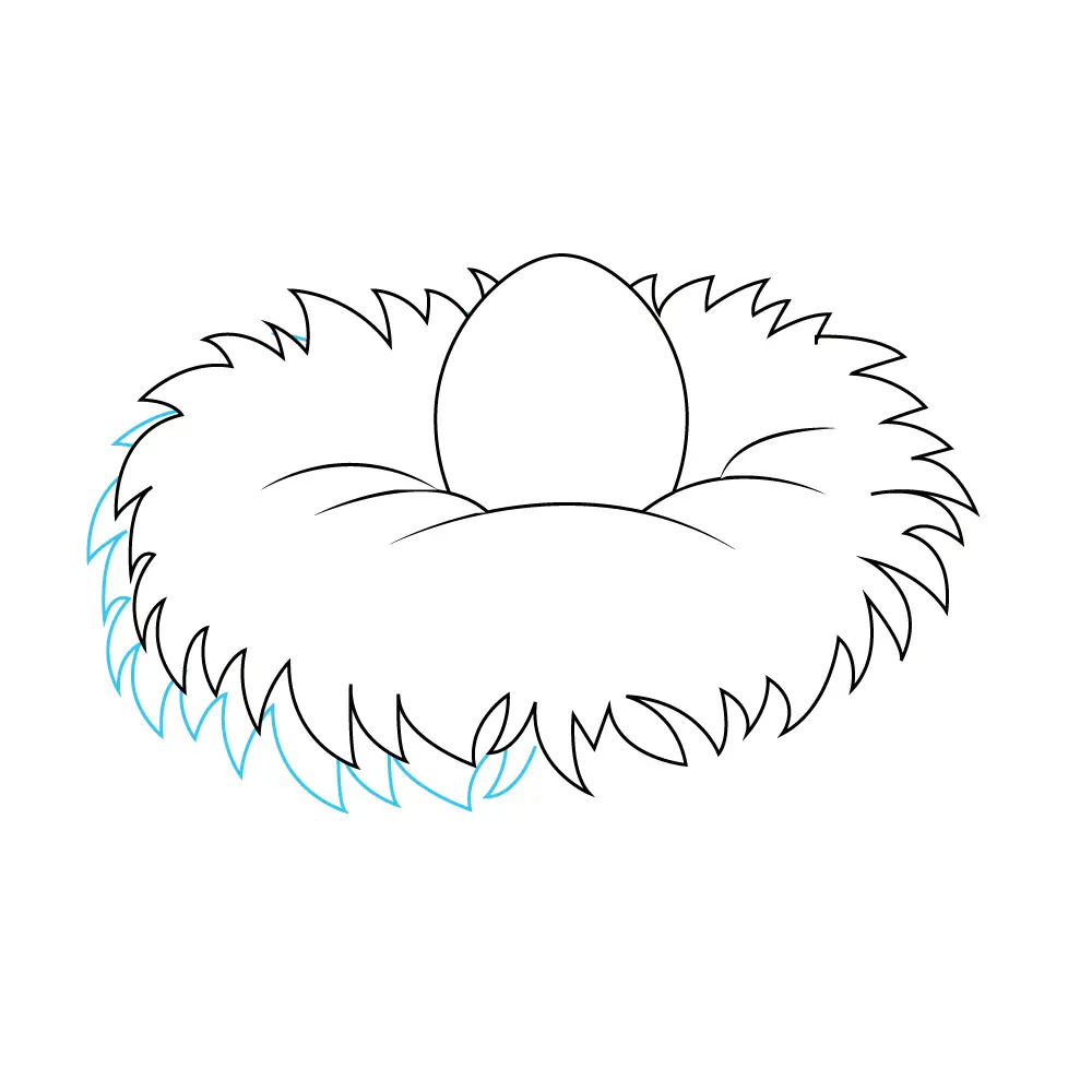 How to Draw A Bird Nest Step by Step Step  8