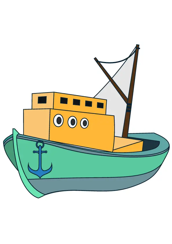 How to Draw A Boat Step by Step Printable
