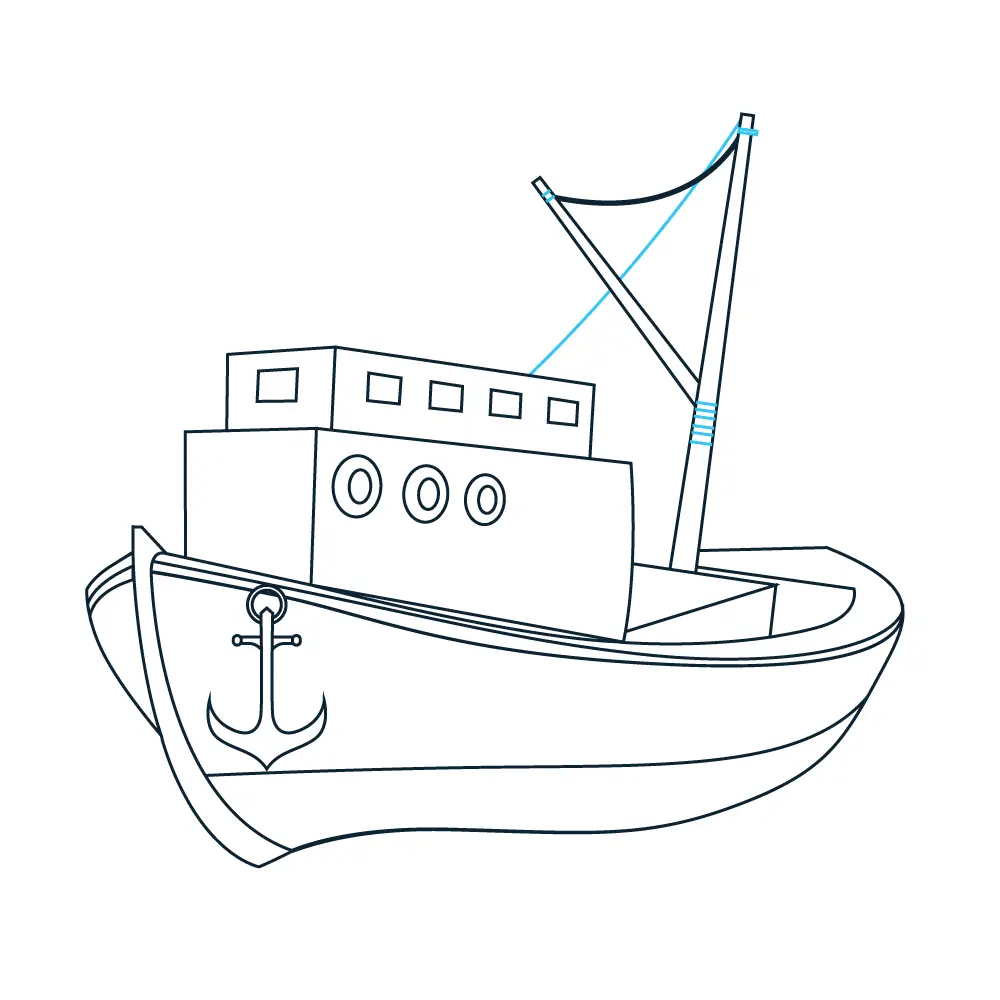 How to Draw A Boat Step by Step Step  10