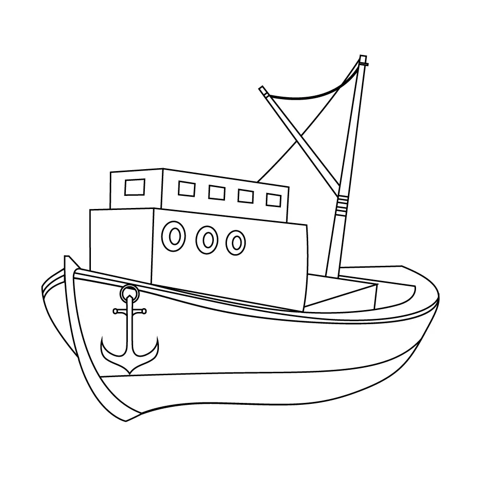 How to Draw A Boat Step by Step Step  11