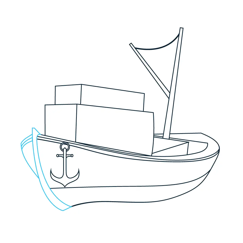How to Draw A Boat Step by Step Step  8