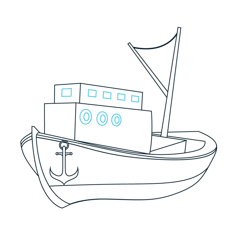 How to Draw A Boat Step by Step Step  9