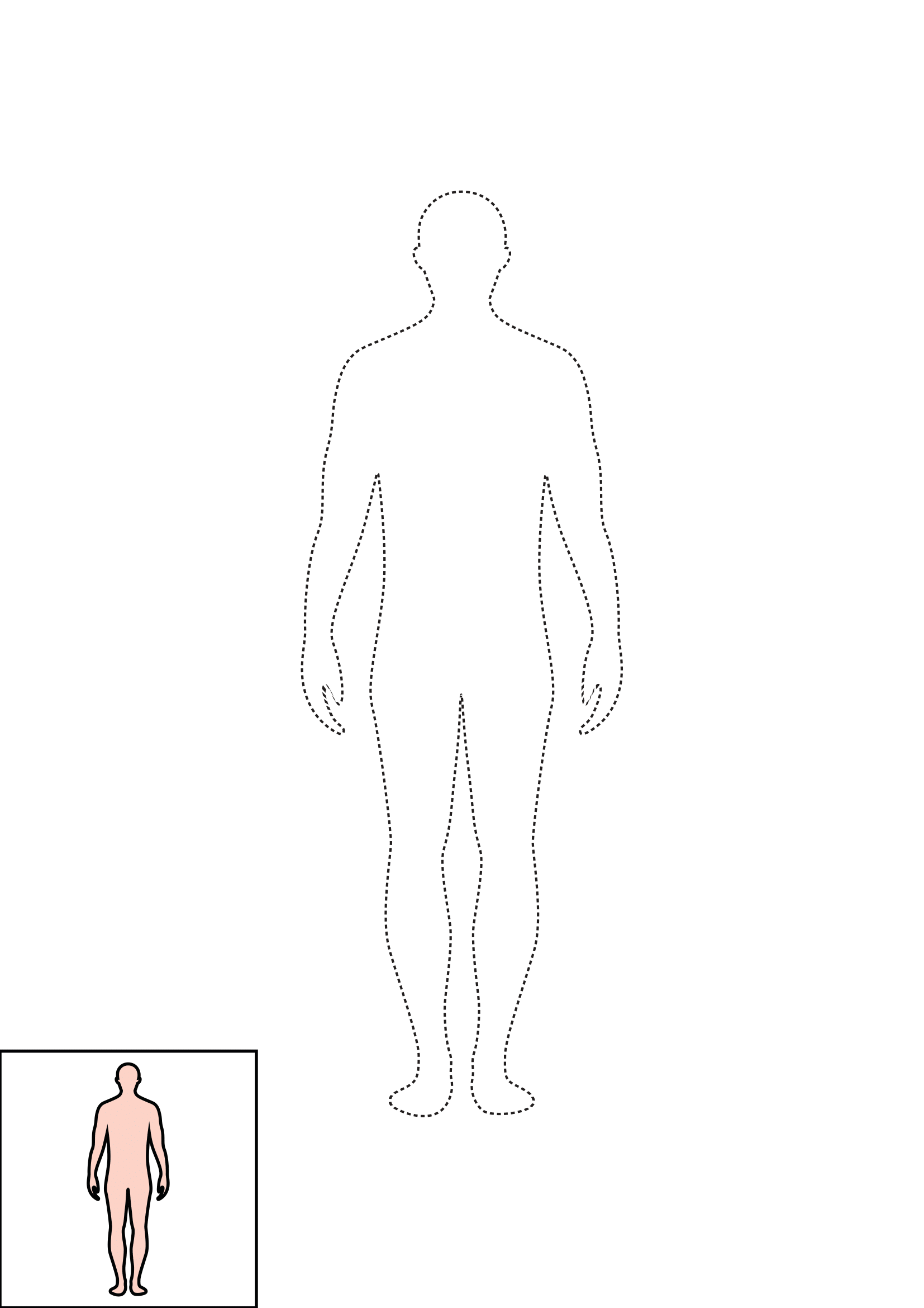 How to Draw A Body Outline Step by Step Printable Dotted