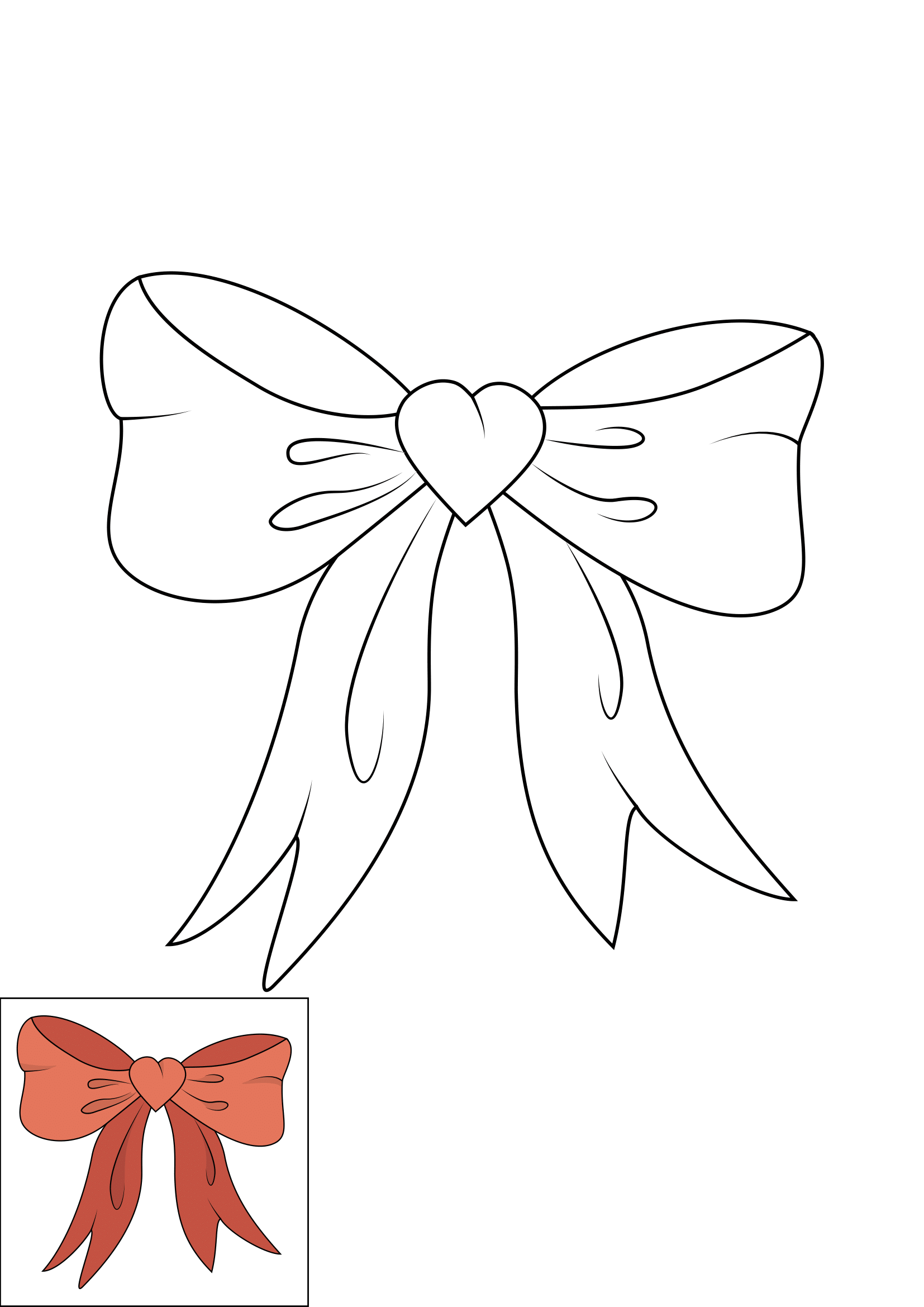 How to Draw A Bow Step by Step Printable Color