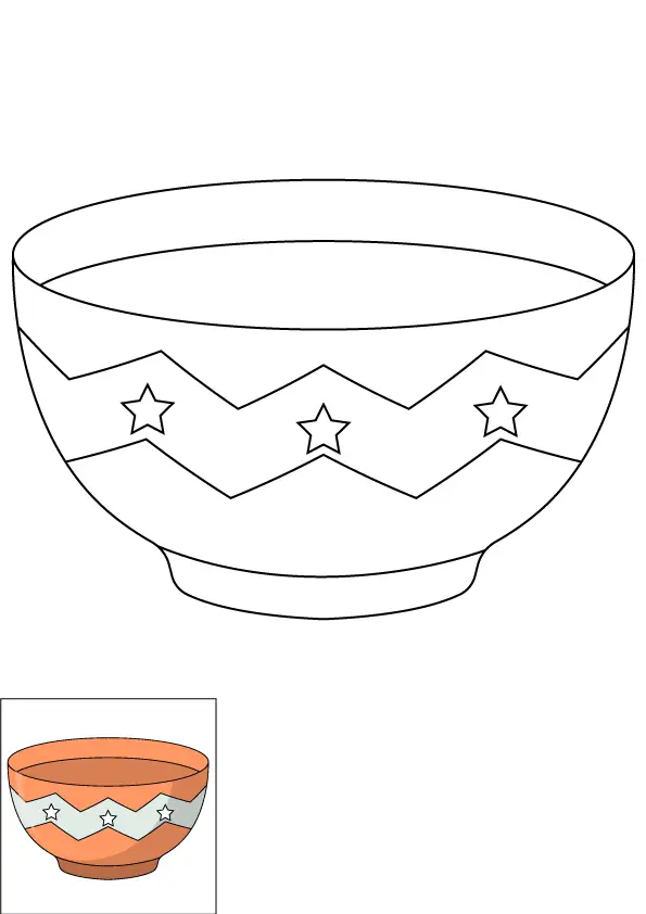 How to Draw A Bowl Fruit Step by Step Printable Color