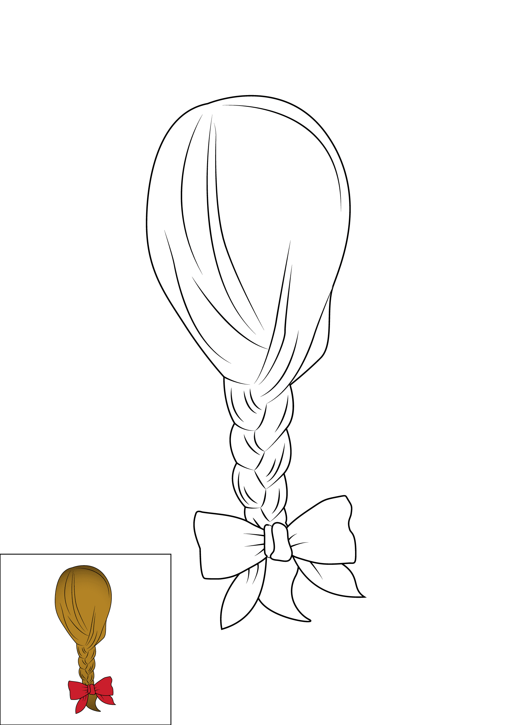 How to Draw A Braid Step by Step Printable Color