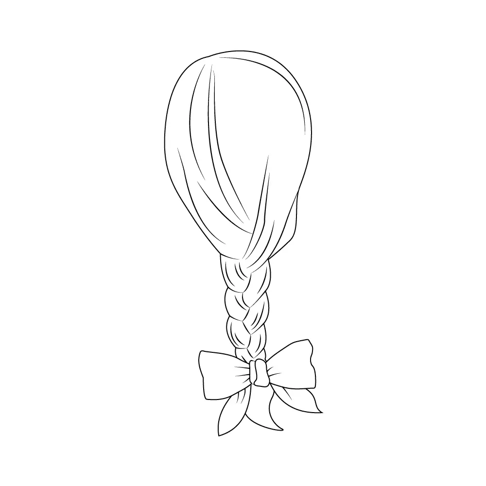 How to Draw A Braid Step by Step Step  10