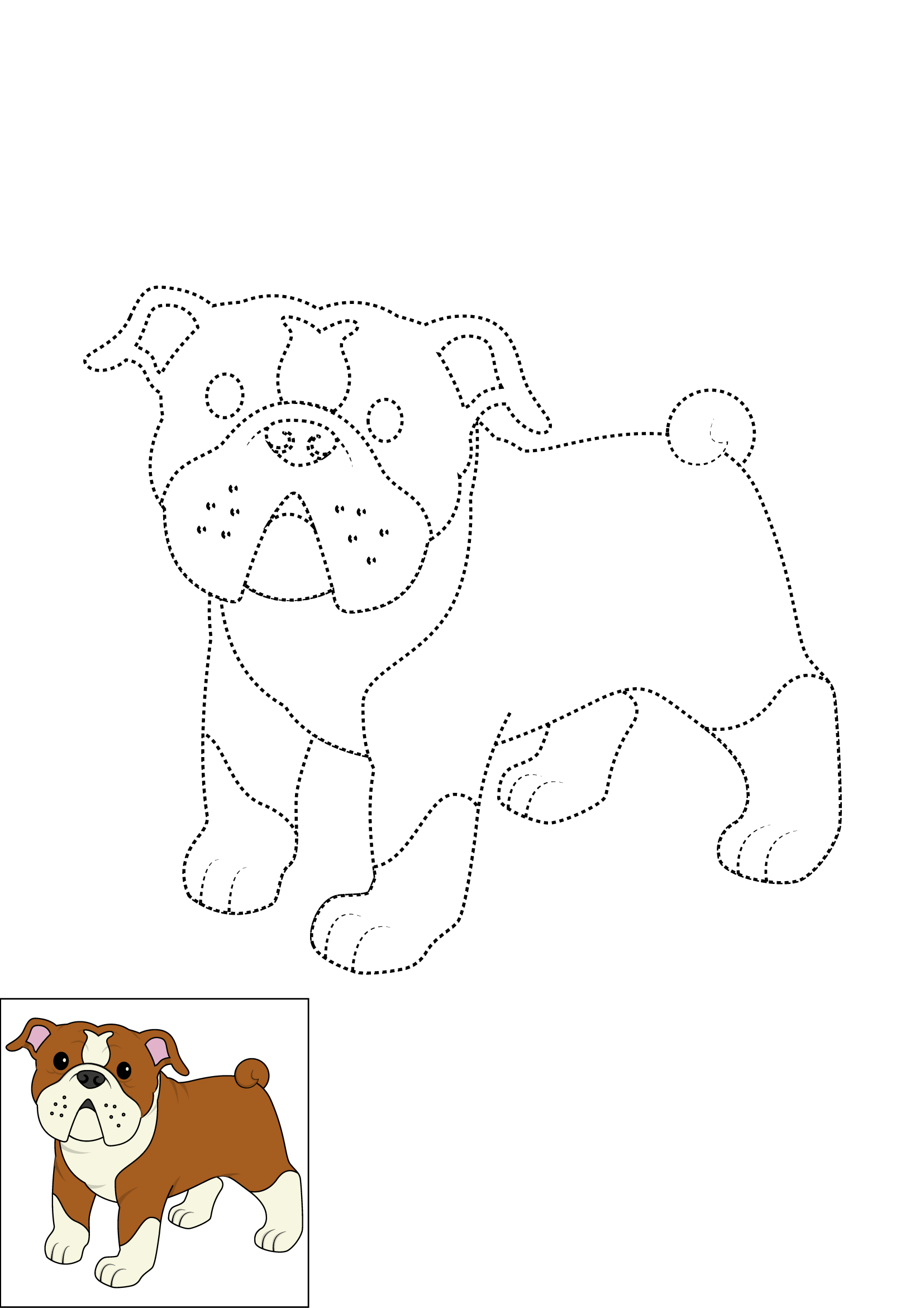How to Draw A Bulldog Step by Step Printable Dotted