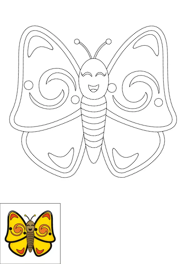 How to Draw A Butterfly Step by Step Printable Dotted