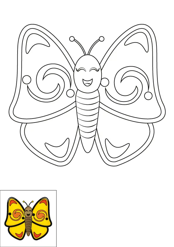 How to Draw A Butterfly Step by Step Printable Color