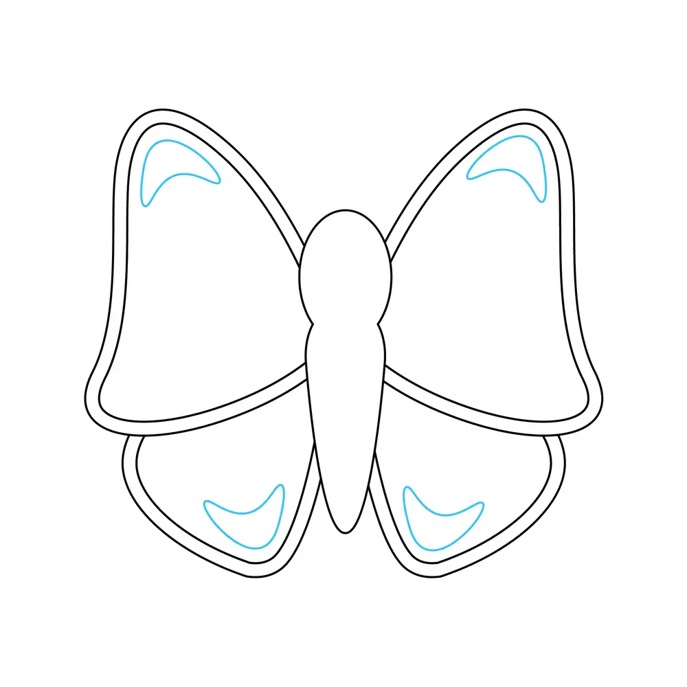 How to Draw A Butterfly Step by Step Step  4