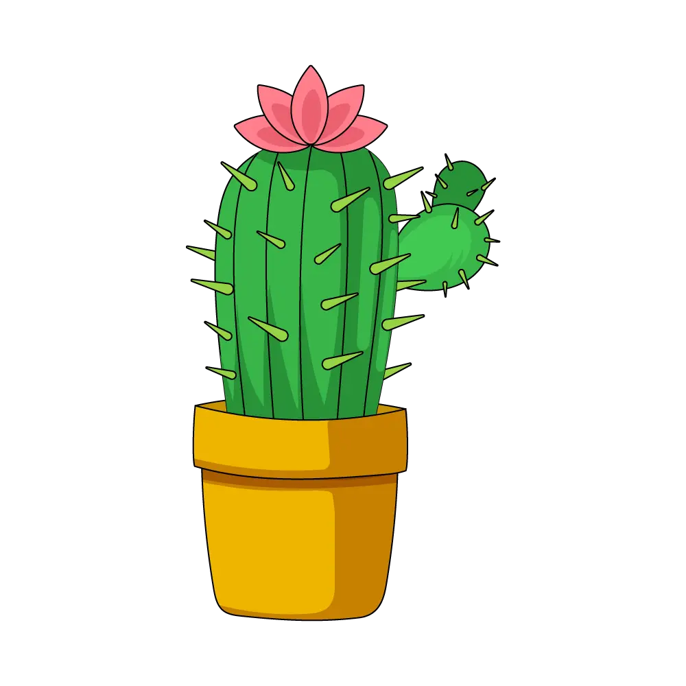 How to Draw A Cactus Flower Step by Step Thumbnail